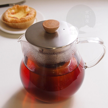 Japan imports HARIO heat - resistant glass teapot pear - shaped teapot stainless steel filter cooking teapot 700ml