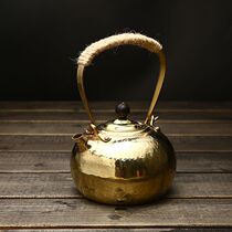 Chaozhou folk handmade thickened copper pot electric pottery stove set tea kettle old-fashioned antique household simple