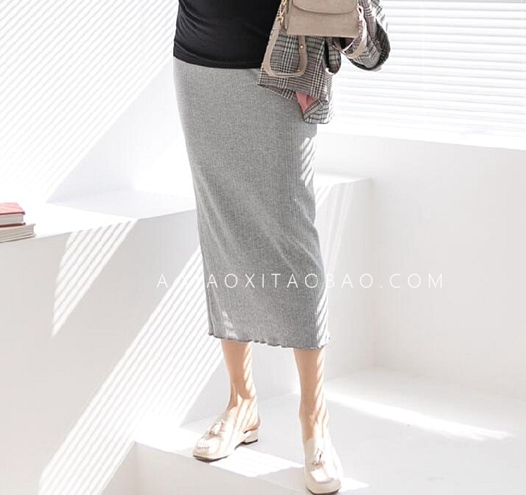 Maternity skirt summer thin Korean fashion pleated support belly bag hip a-line skirt spring dress thin short skirt