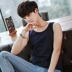 Áo vest thể thao nam tươi nhỏ cotton Kiểu dáng áo thun không tay đáy biển thương hiệu mùa hè áo trắng đi biển - Áo vest cotton áo khoác ba lỗ nam Áo vest cotton