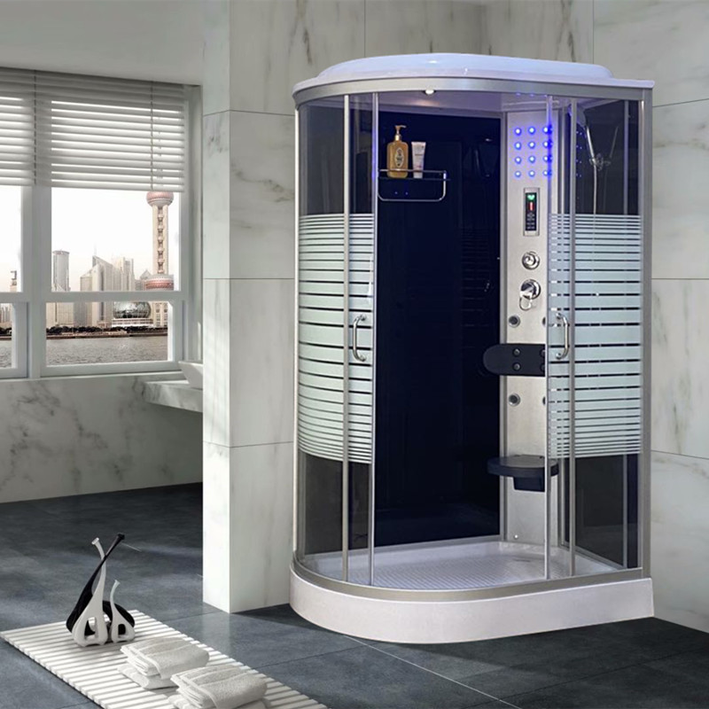 Integral bathroom shower room integrated tempered glass arc fan partition rain bath closed bath room bath