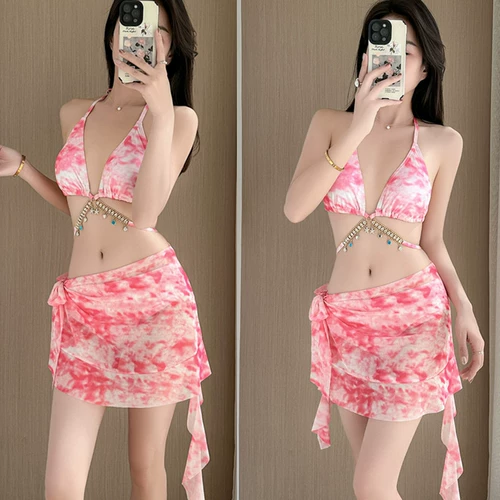 Раздельный комплект с кисточками, сексуальный купальник, 3 предмета