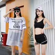 Mùa xuân nóng bỏng Hàn Quốc áo tắm nữ bikini ba mảnh thể thao tách vest phiên bản dài che thịt cỡ lớn áo tắm góc phẳng - Bikinis