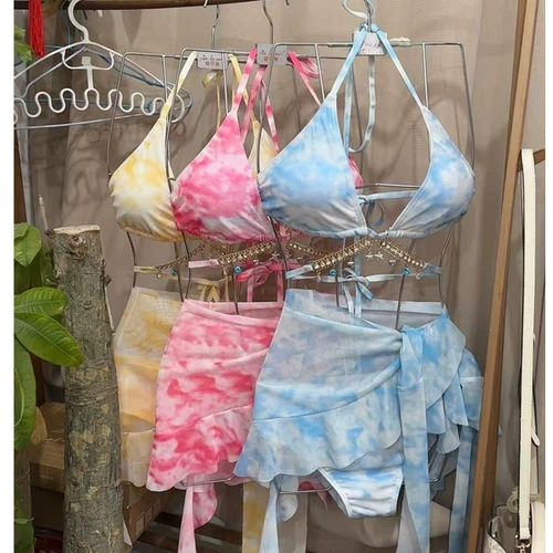 Раздельный комплект с кисточками, сексуальный купальник, 3 предмета