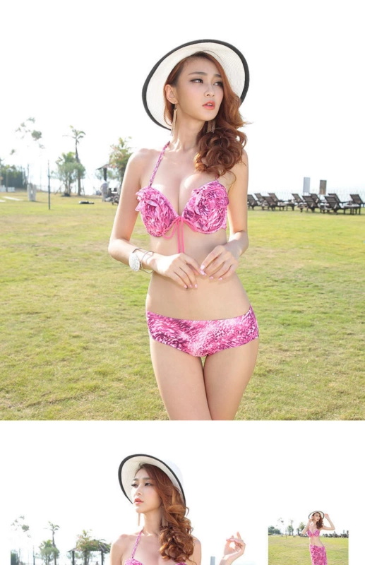 2020 áo tắm mới phụ nữ bikini chia nylon ba mảnh lưới kỳ nghỉ màu đỏ đồ bơi sexy đồ bơi - Bikinis