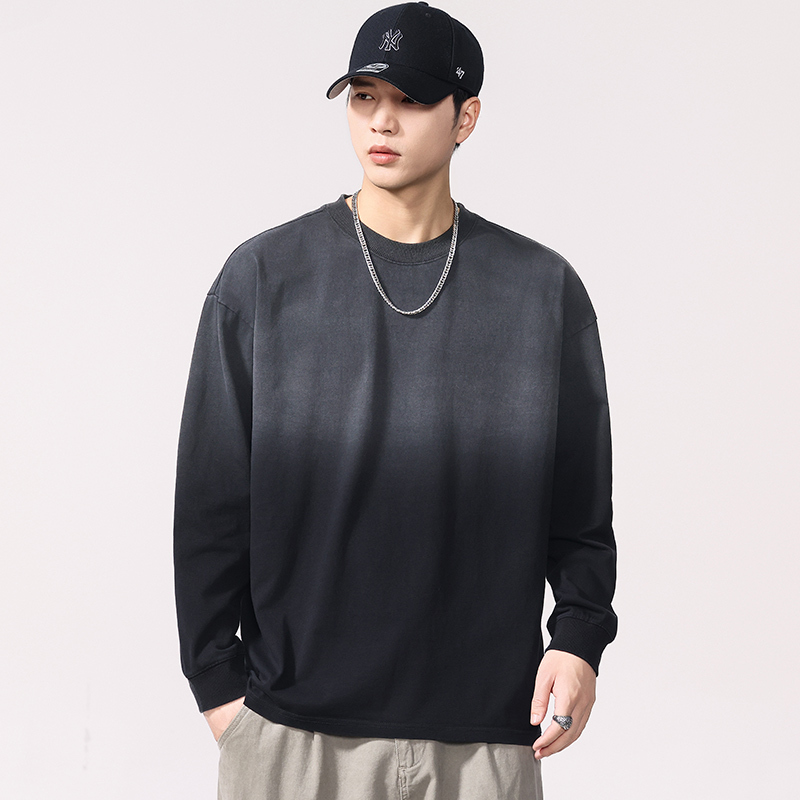 Fat Mars Plus Size Men's Clothing Autumn Heavyweight Trendy Brand Cotton Gradient Long Sleeve T-Shirt Men's Loose Fit Plus Size Trendy Fat Mars Plus Size Men's Clothing Autumn Heavyweight Trendy Brand Cotton Gradient Long Sleeve T-Shirt Men's Loose Fit Plus Size Trendy