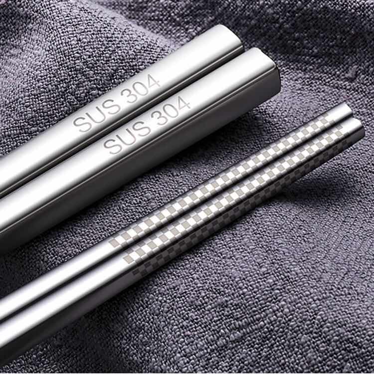304 stainless steel chopsticks Home upmarket Anti-slip Family with single-mounted one double mildew resistant high-end moisture-proof