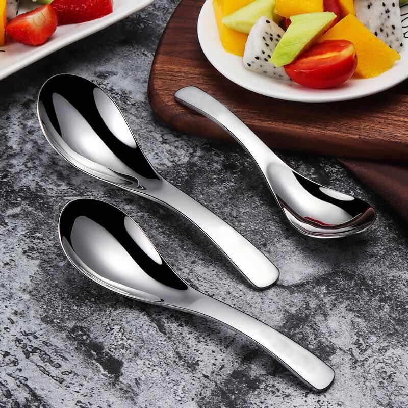 304 stainless steel small spoon soup spoon short handle household meal with children adult spoon big spoon short handle net red