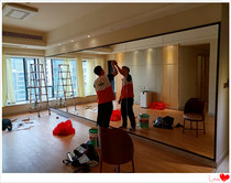Guangzhou Ding To Make Custom Mirror Wall Dance Room Yoga Gym Fitness Room Sticky Wall Without Frame Floor Glass Full Body Mirror Wall wall