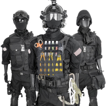 Thieves-free American security instructor training uniform black military training filming suit male cosplay drill bar complete set