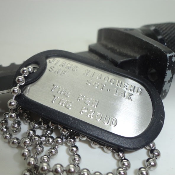 No thief WZJP US military brand necklace custom men's dog tag stainless steel US military identity card dog tag custom