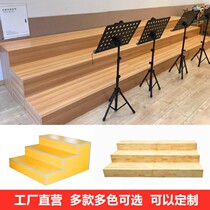 Chorus platform solid wood step stage ladder movable three-story Four-story Group Photo stand ladder podium podium step