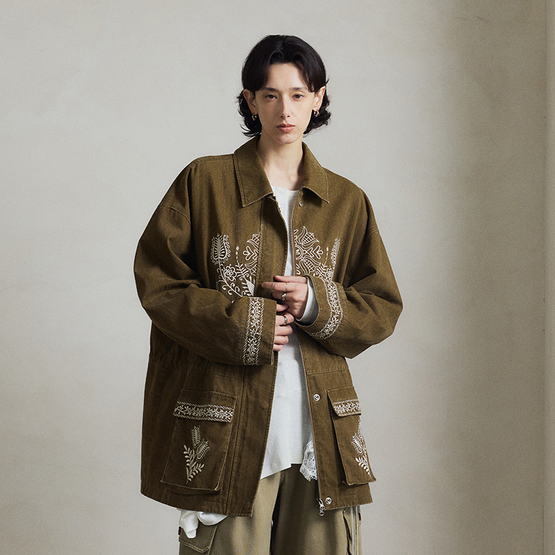 Semicircle Spring and Autumn Retro Nomadic Style Travel Outfit Heavy Embroidery Lapel Jacket Women's Workwear Jacket Semicircle Spring and Autumn Retro Nomadic Style Travel Outfit Heavy Embroidery Lapel Jacket Women's Workwear Jacket