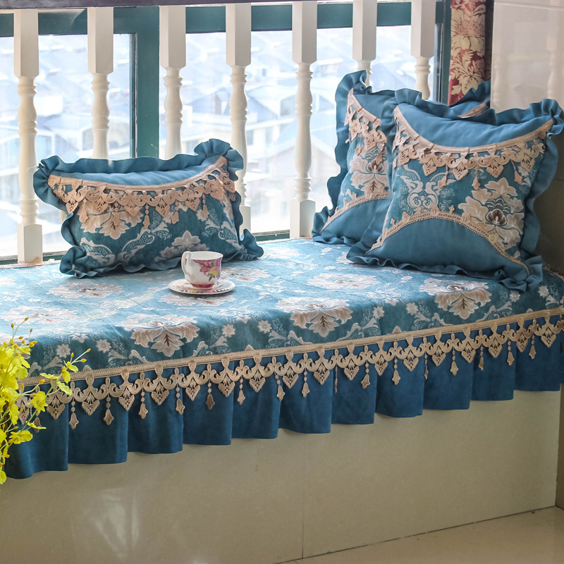 European-style bay window pad window sill pad custom bedroom balcony pad decorative cushion tatami mat machine washable bay window blanket