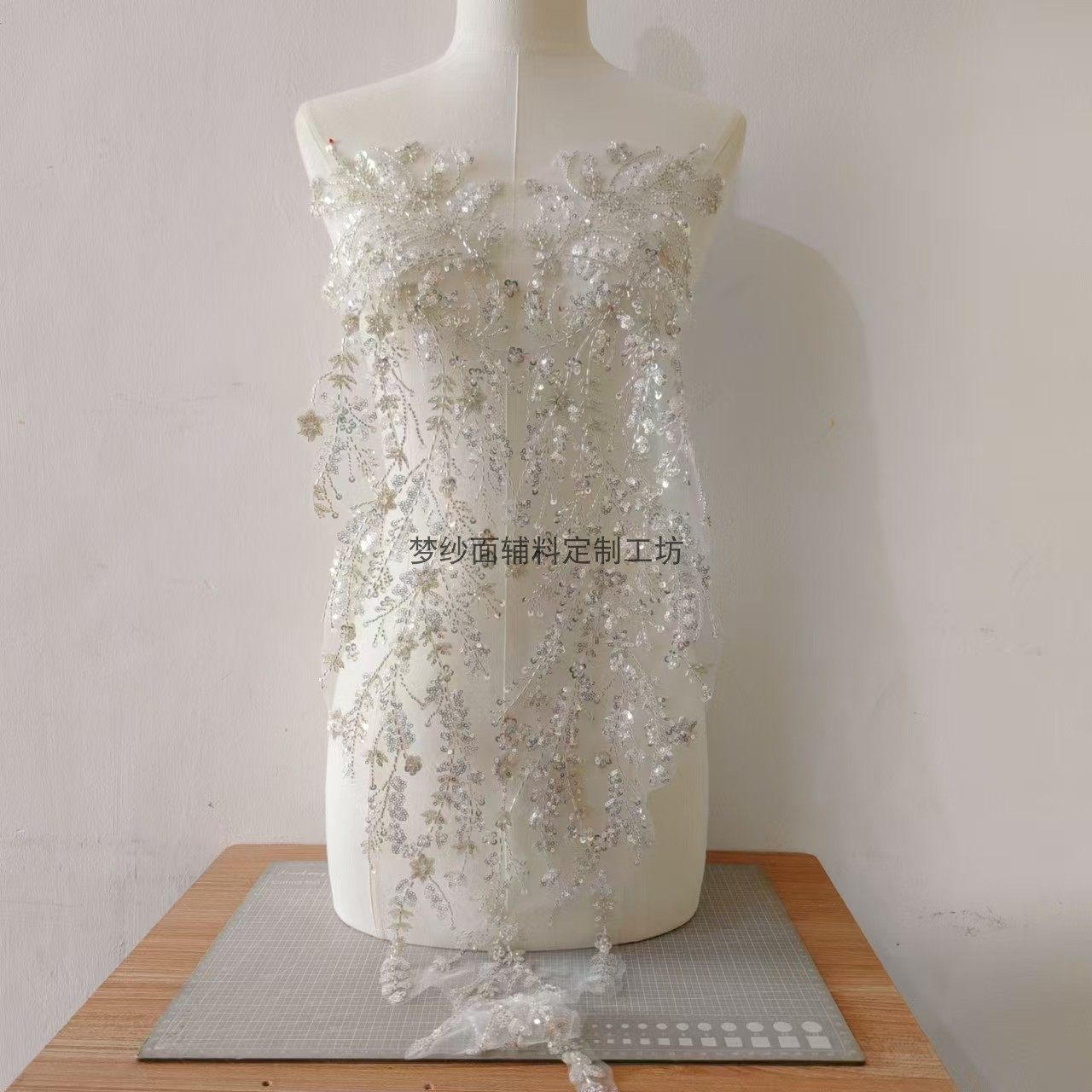 princess polly baby blue dress 1 pair 2 pieces Exquisite Clear 3D Rhinestone Beaded Bridal Lace Applique  for Wedding Sash Bridal Hair Flower Boutique