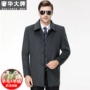 Ordos City áo len nam ve áo dày giữa và tuổi già áo len cashmere dài cha áo jacket nam