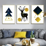 Северная гостиная декоративная живопись современная минималистская лось тройная живопись Легкая роскошная висящая живопись диван фоновая картина стены абстрактная роспись