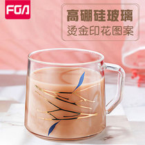 Fuguang glass Womens office cup Coffee cup Big belly cup Milk cup ins student water cup Transparent teacup