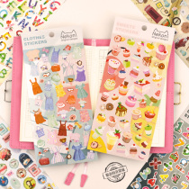 City attractions cake skirt retro style hand account material stickers Japanese Korean ins cute decoration small stickers