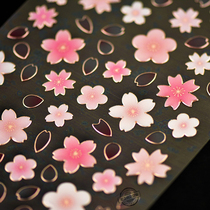 Sakura stickers petal account mobile phone computer photo album stationery ins girl heart cute decorative stickers