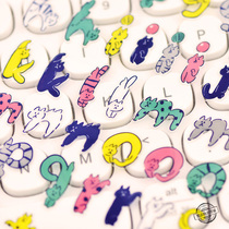 English letter sticker cute cartoon hand account Japanese girl heart decoration waterproof Cup no trace sticker