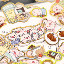 nekoni sticker cute animal Gourmet Pig alpaca unicorn photo album Hand account material reward decoration stickers