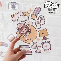 Cute ins Wind account figure transparent waterproof Cup sticker no trace mobile phone decoration cute girl heart sticker