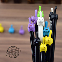 Cute cat gel pen 0 5 black creative full needle push student office ins simple Korean stationery