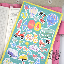 Korea funny stickers self-contained hot air balloon car hand account material children cartoon cute decorative stickers
