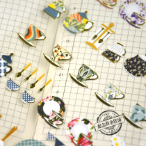Korea sonia sticker afternoon tea tableware hand account Material Girl heart retro style ins decorative stickers