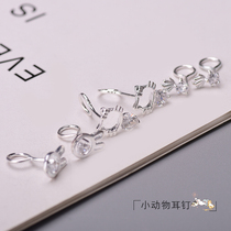 Foot silver 990 personality 100 hitch fashion minimalist superior sense shiny fresh and cute little animal girl ear nails
