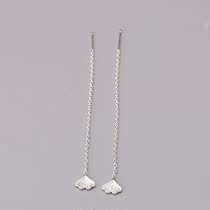 Foot silver 990 Ginkgo Leaves Ear Line Brief Generous Fashion Fairy Temperament elegant and elegant with little fresher