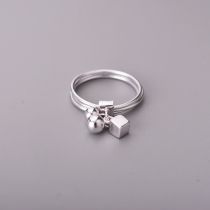 The foot silver 990 trendy new fashion minimalist temperament 100 hitch a fresh and natural small end of the classic superior ring