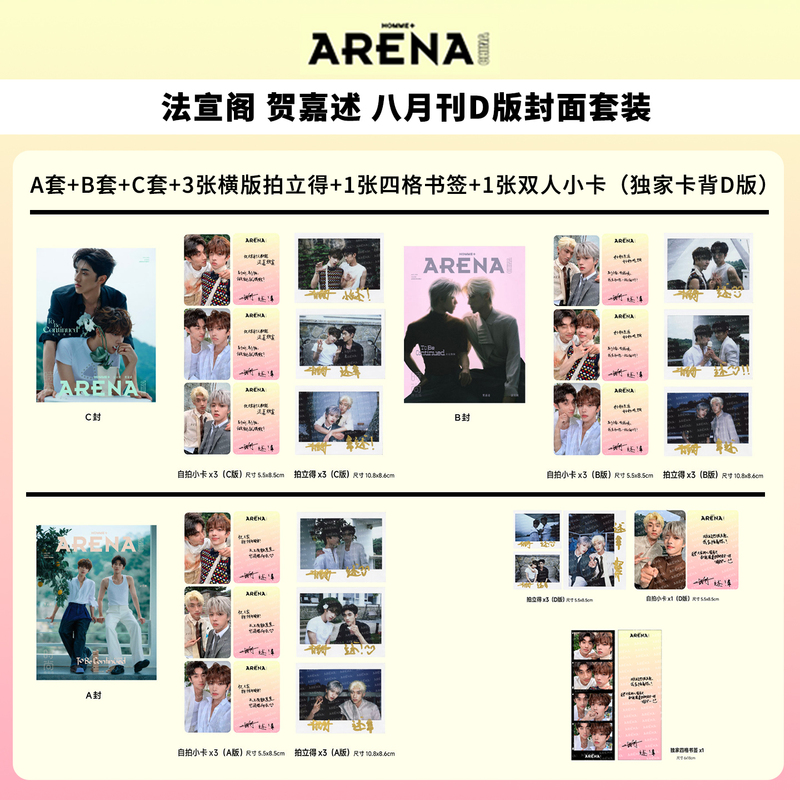 Counted Towards Sales: Fashion Arena August Issue, Official D Version of the French Magazine: A+B+C Covers + 22 Polaroid Cards + Four-Frame Bookmark, Magazine Issue of Arenahomme+Fashion Arena for August 2026