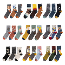 3 pairs of socks men and women couples in the tube socks cotton personality trend Street Japanese fashion autumn winter ins tide stockings