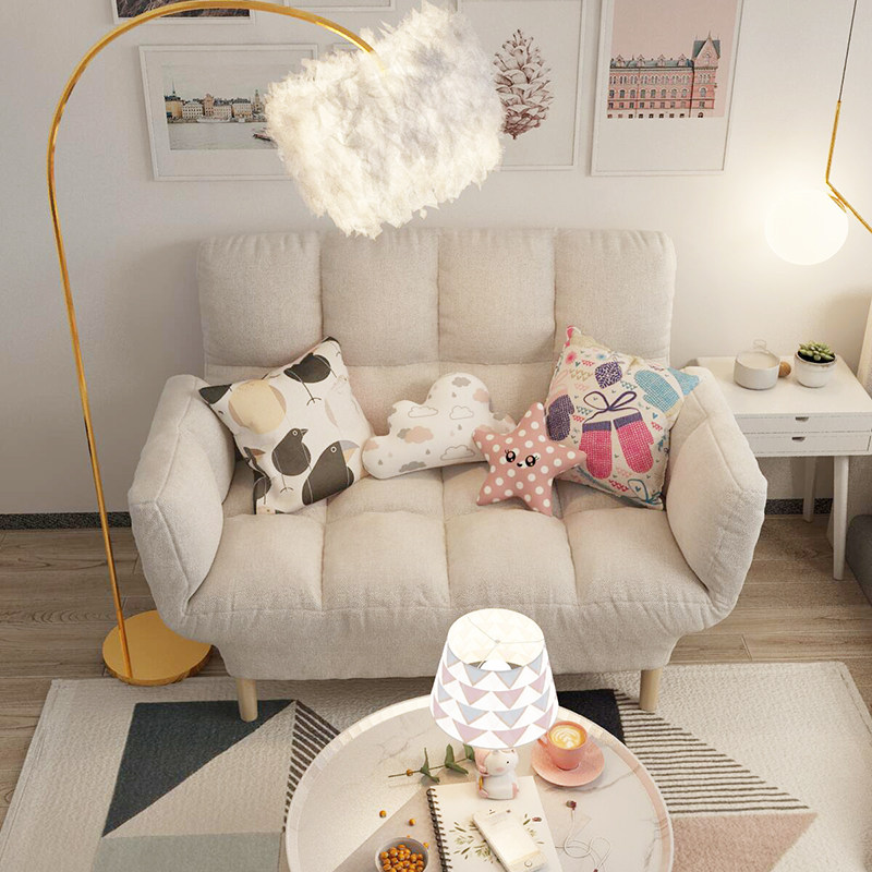 Wood Superior Sloth Sofa Small Household Type Double Bedroom Single Small Sofa Tatami Bed Mi folding mesh Red Sofa Bed