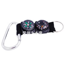 Outdoor Sports metal mountaineering buckle thermometer compass key hook multifunctional plastic guide