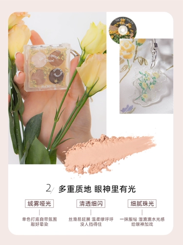 Большой брат Хуа Лилия Четырехлорные тени для век, привод, поли -бобо серия маленькая разбитая земля Цвет Жемчужина Светлы