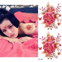 More than 16 yuan red rose tattoo sticker waterproof female chest arm sweat-proof long-lasting cover-up tattoo sticker