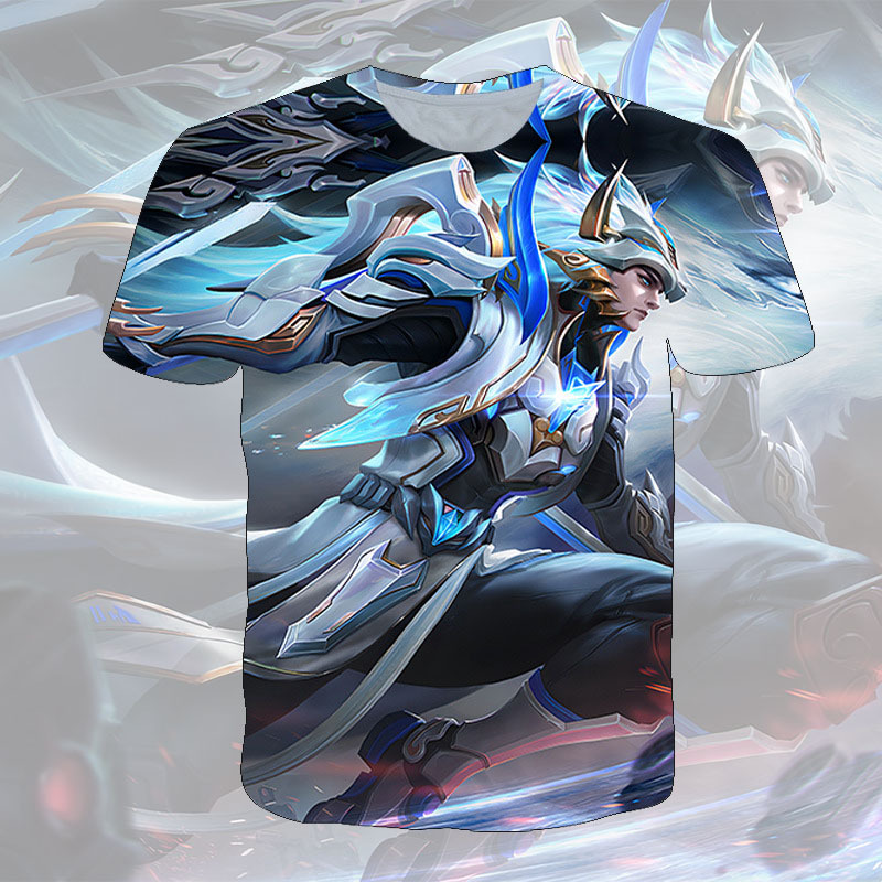 Honor of Kings Ma Chao Peerless Flying Warrior Clothing 3D Printed Unisex Short-Sleeve T-Shirt Summer Youth Children's Cosplay Top