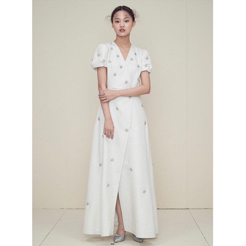 Fan-style small wedding dress 2022 new bridal travel extras Mori department daily can wear banquets female fairy evening gown light