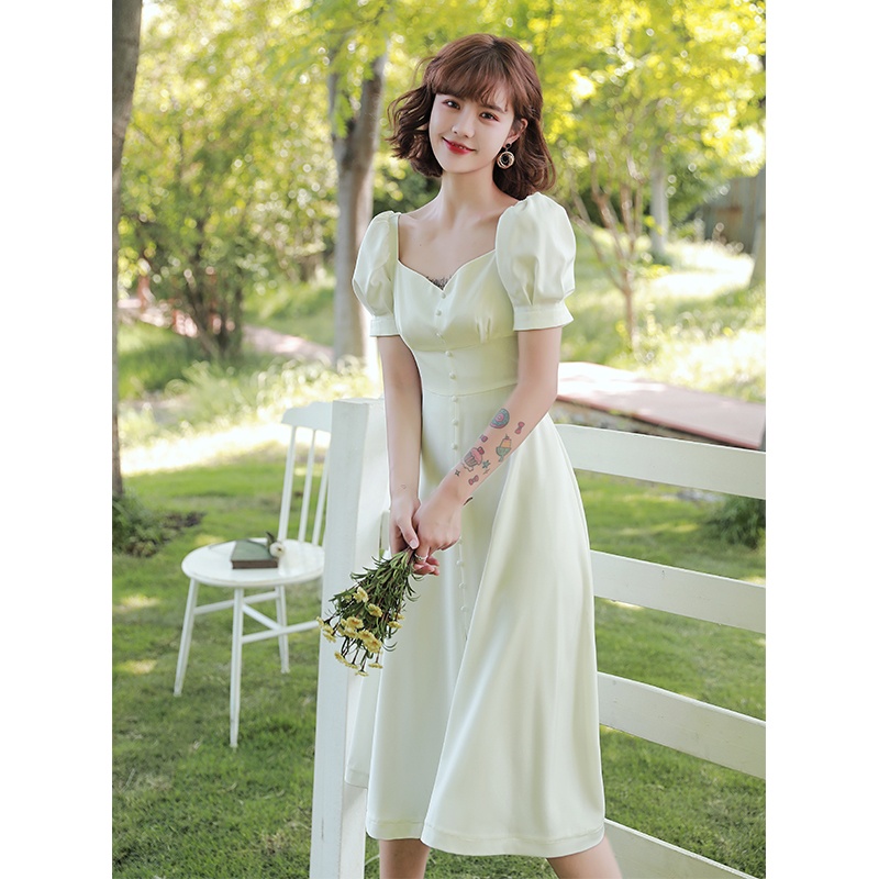 Retro spring wedding dress, french style, 2023, suitable for teen Retro spring wedding dress, french style, 2023, suitable for teen