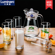 Lemeiya glass household heat-resistant water cup kettle set teacup cold kettle set high temperature resistant cup set