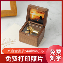 Woody Music Box Customize Sky City Sankyo Octaonic Box Upscale Retro Children Birthday Gifts To Girlfriends