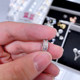 Pandora beads Pandora official website double ring pavé zircon 925 silver silicone fixed clip 798422C01