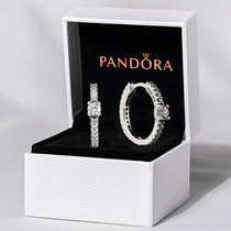 Pandora Pandora official website 925 silver shining circle earrings female 299406C01 to give girlfriend gift