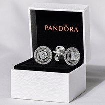 Pandora Pandora official website 925 silver shining double ring earrings 299411C01 to give women gifts trendy