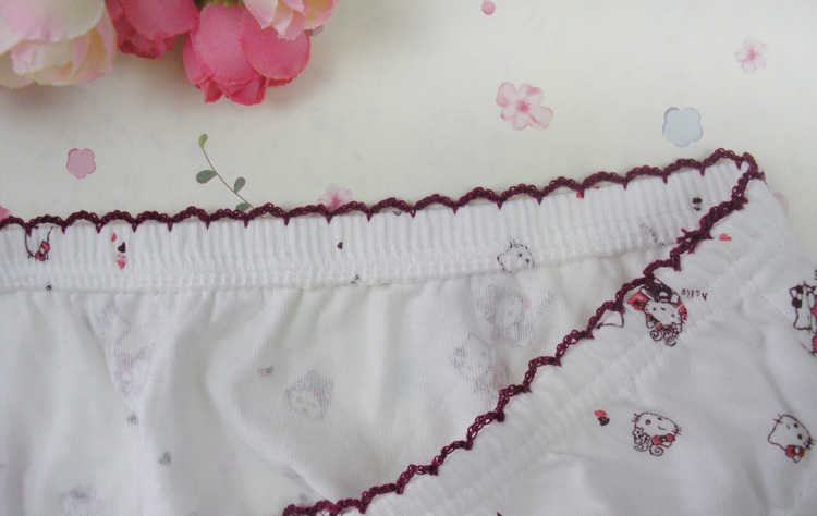 4 包邮 Bao Luyi Meng Lihua Đồ lót cotton nữ 100% cotton in quần short eo thấp quần lót nữ cao cấp