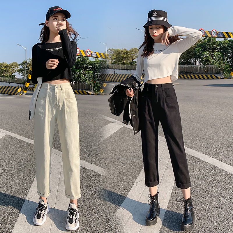 Spring/Summer 2020 new Korean version petite short 150cm tall slim straight pants high waist jeans female XS
