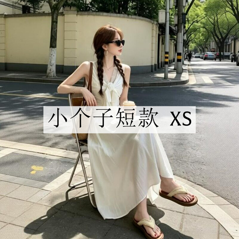 145cm Petite French-Style Dress for Women, Summer, 150cm Height-Enhancing Outfit, Waist-Cinching, Elegant and Beautiful A-Line Long Dress, XS 145cm Petite French-Style Dress for Women, Summer, 150cm Height-Enhancing Outfit, Waist-Cinching, Elegant and Beautiful A-Line Long Dress, XS